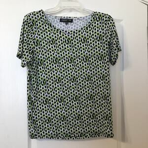 Jones New York Collection Navy Blue & Green Shirt